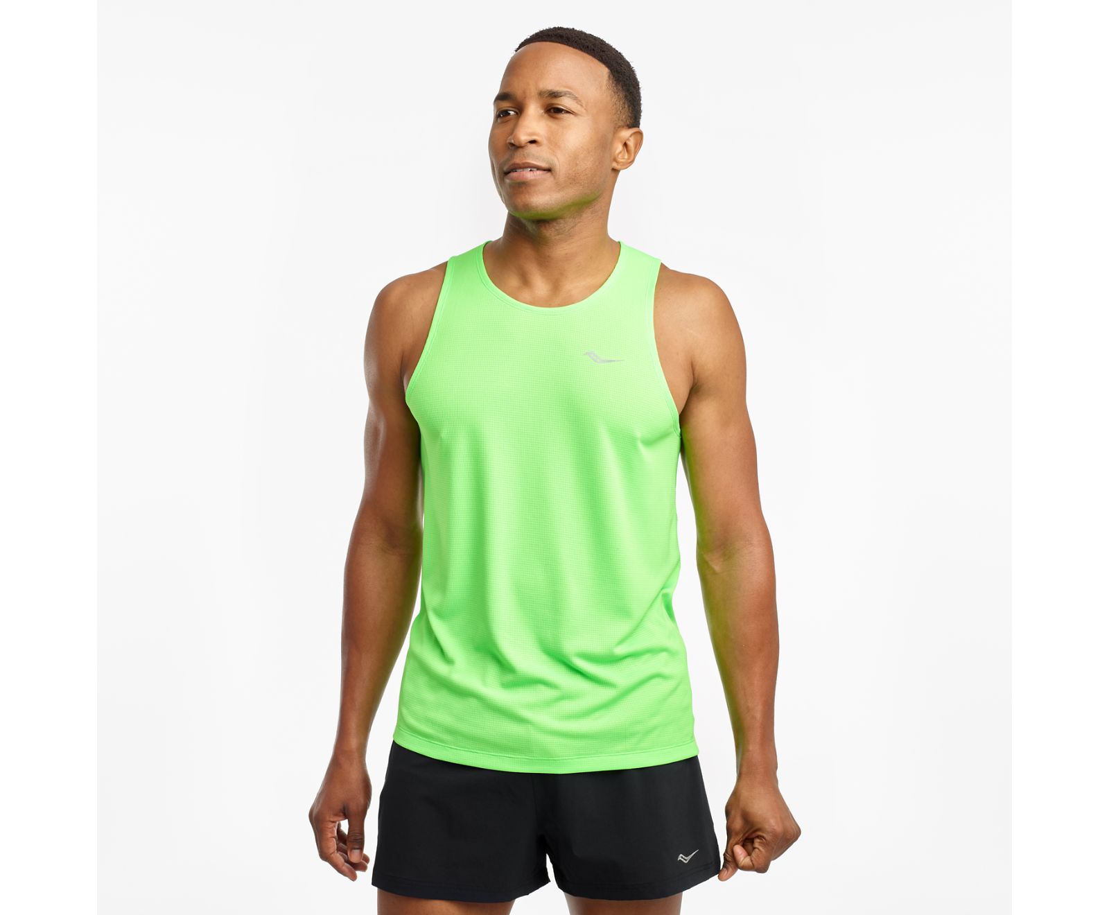 Men\'s Saucony Stopwatch Singlet Tanks Light Green | Singapore 669LISH